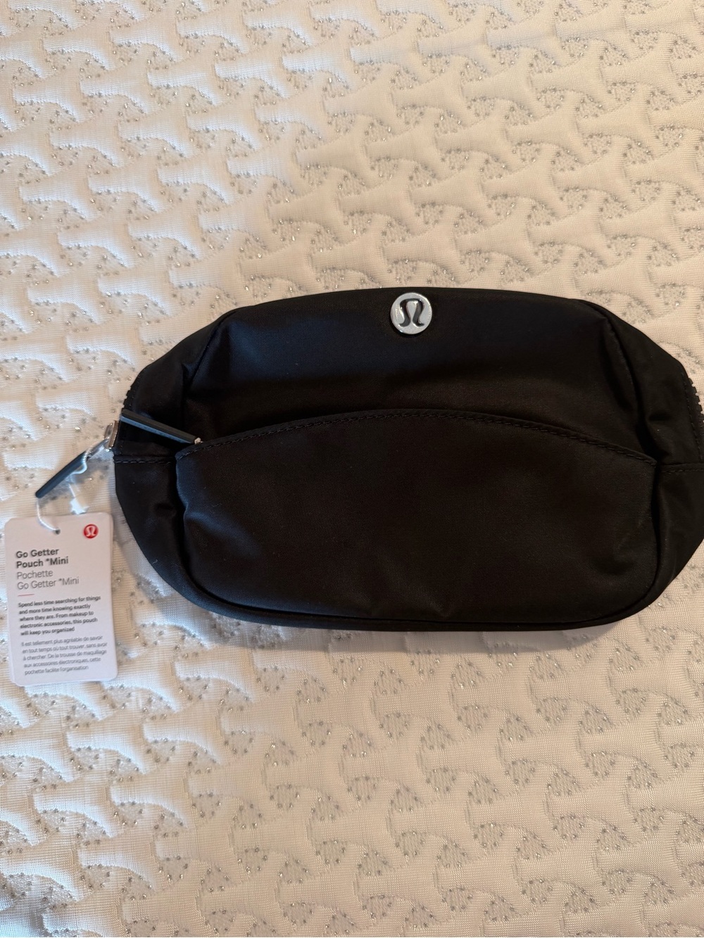 lululemon athletica Black Go Getter Mini Pouch — Front Zip Toiletry Bag